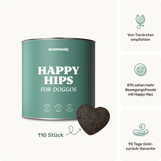 Hunde Gelenksnack Happy Hips Produktverpackung