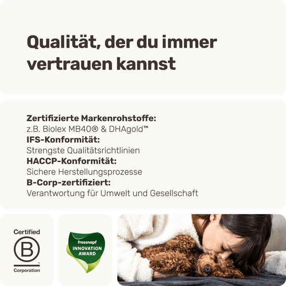 Hunde Seniorsnack Forever Young Qualitätsversprechen